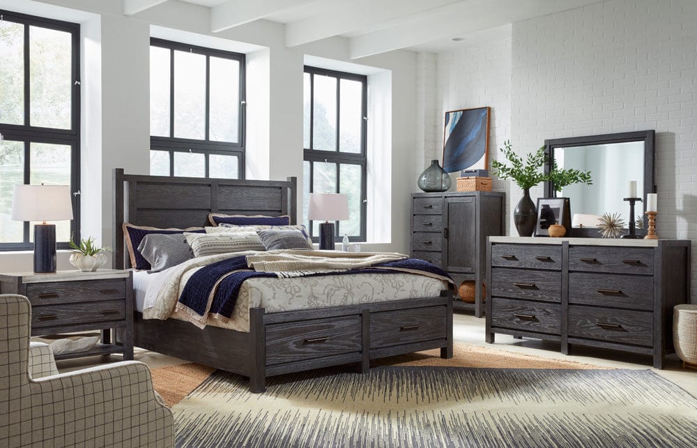 Henry & Mason - Ember Creek Ravenwood Black Queen Panel Storage Bed - AFA01185 view 8