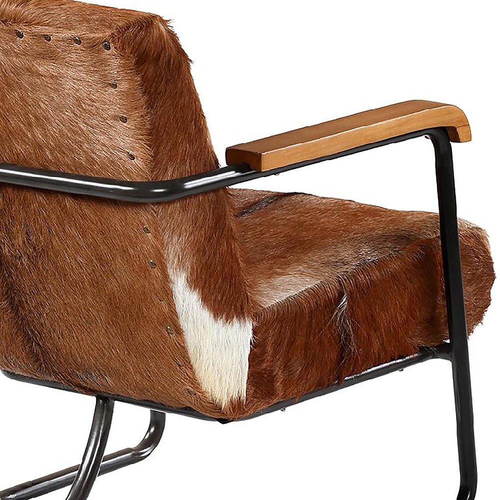 Henry & Mason - Ethan Steel Frame Occasional Chair in Cow Hide Upholstery - DV7035 veiw 3