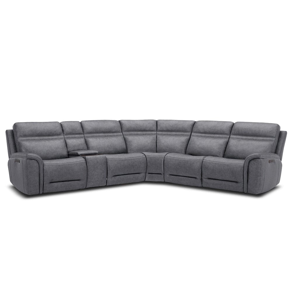 Henry & Mason - Fletcher 6 Piece Sectional in Blue Gray Leather - AFA03430 view 1