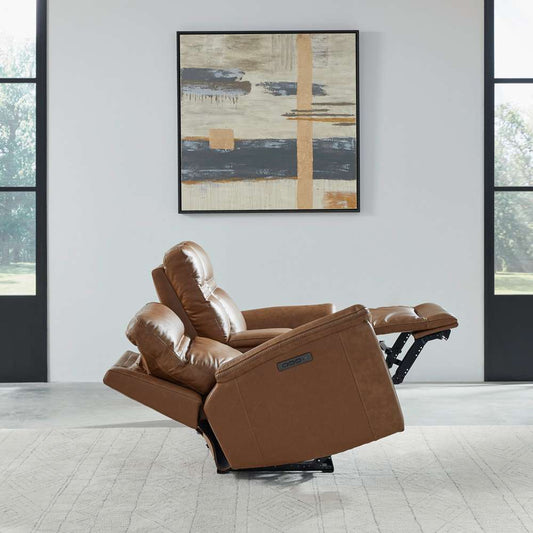 Henry & Mason - Fletcher Loveseat with Console P3 & ZG in Camel Leather - AFA03435 view 2