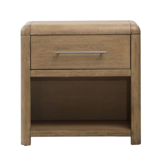 Henry & Mason - Franco Rubberwood Nightstand in Natural Oak Veneer - DV7211 veiw 2