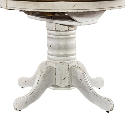 Henry & Mason - Georgia Junction Pedestal Table Set in White with Antique Honey Tops - AFA01702 view 2