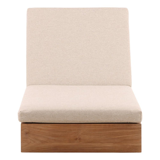 Henry & Mason - Gilbert Teak Wood Outdoor Chaise in Sand Basketweave Fabric - DV7664 veiw 2