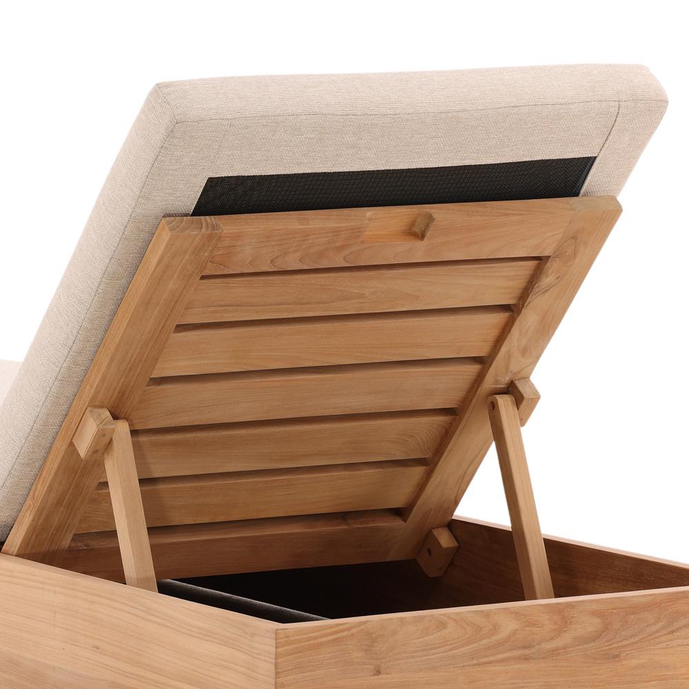 Henry & Mason - Gilbert Teak Wood Outdoor Chaise in Sand Basketweave Fabric - DV7664 veiw 5