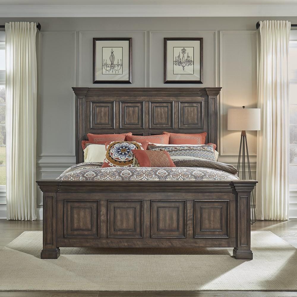 Henry & Mason - Grand Basin Queen Panel Bed in Brownstone with Heavy Distressing - AFA02428 view 1