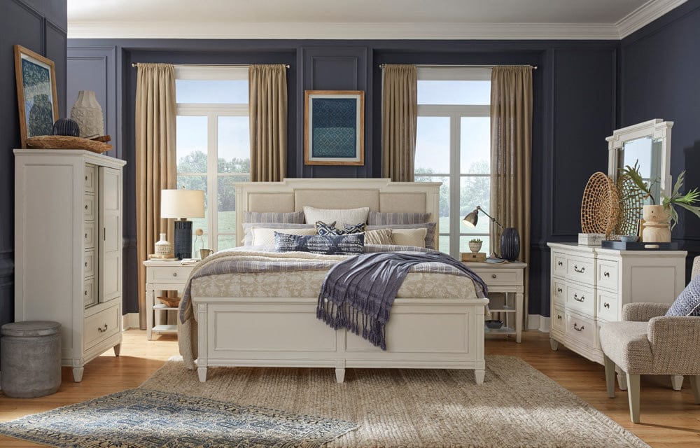 Henry & Mason - Havenwood Egg Shell White With Slight Rub Through Queen Panel Upholstered Bed - AFA01365 view 6