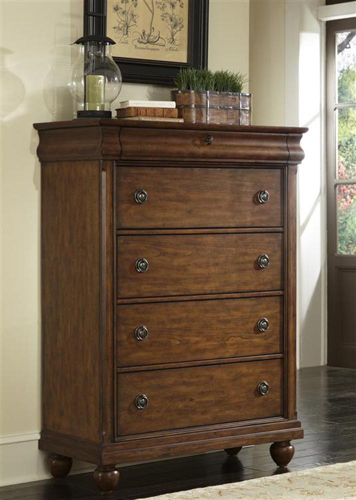 Henry & Mason - Heritage Rough-Hewn 5 Drawer Chest in Rustic Cherry - AFA03075 view 1