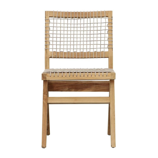 Henry & Mason - Imogene Natural Teak Wood and Taupe Rattan Weave Dining Chair - DV7030 veiw 2