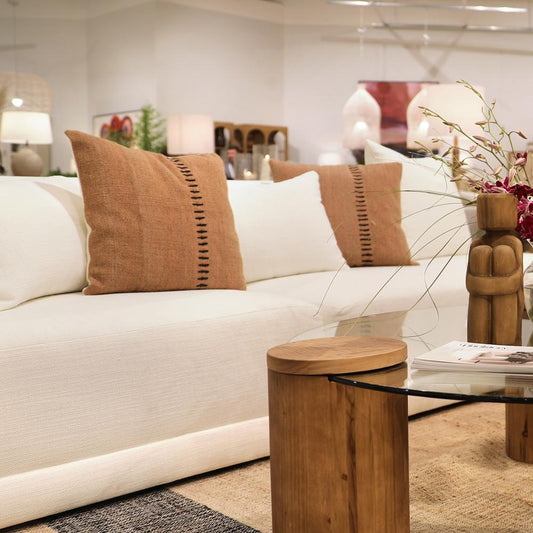 Henry & Mason - Jinda 20in Taupe Wool Throw Pillow with Black Accents - DV7505 veiw 2