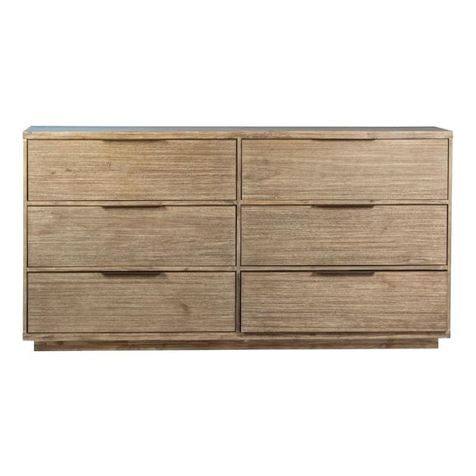 Henry & Mason - Lewis Solid Acacia Wood 6 Drawer Double Dresser in Warm Wash Finish - DV7263 veiw 2