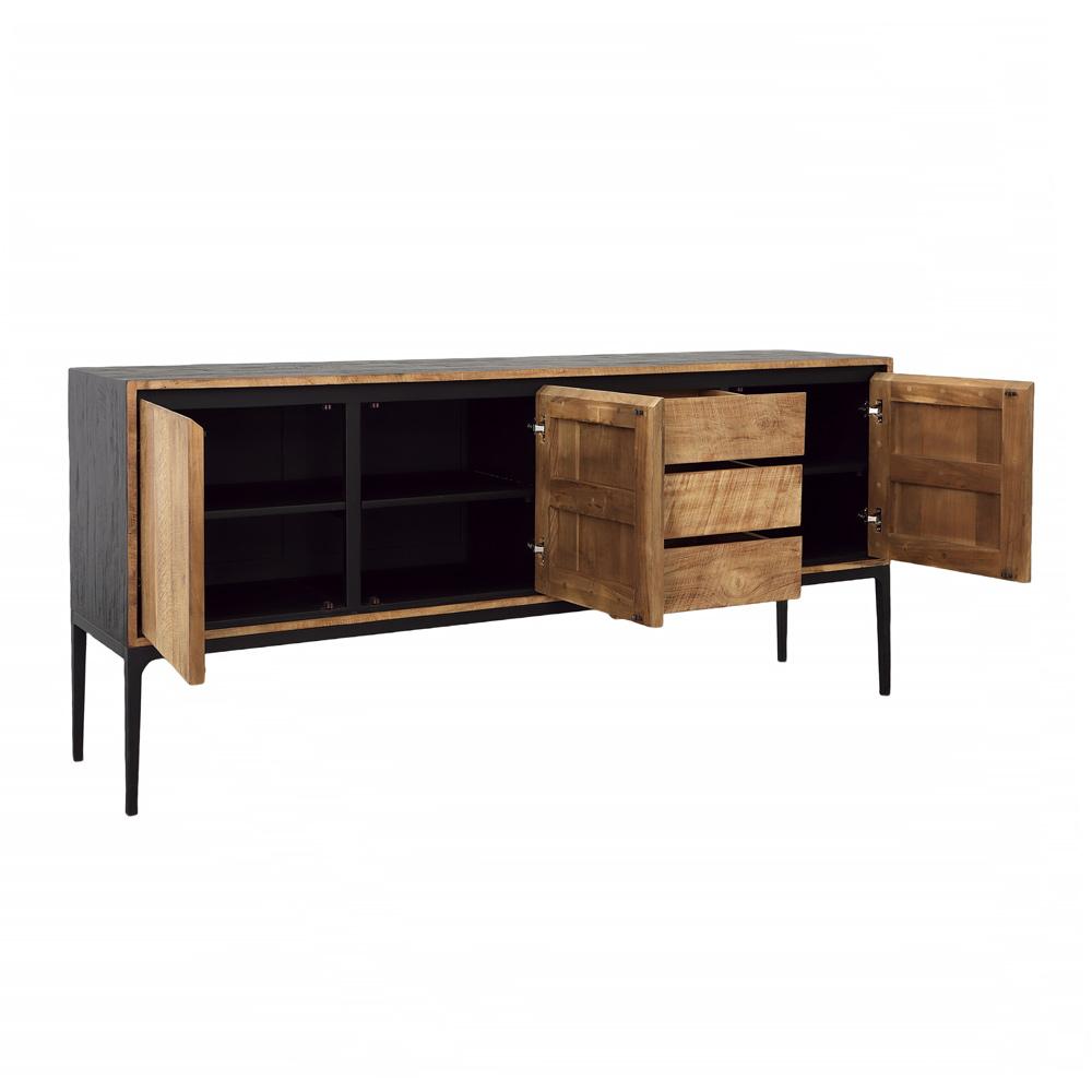 Henry & Mason - Loge Natural Teak Wood and Black Iron Sideboard - DV7924 veiw 5