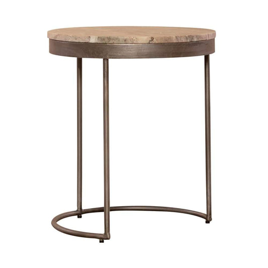 Henry & Mason - Lunar Nesting Tables in Graystone Marble Tops & Pewter Metal - AFA01797 view 2