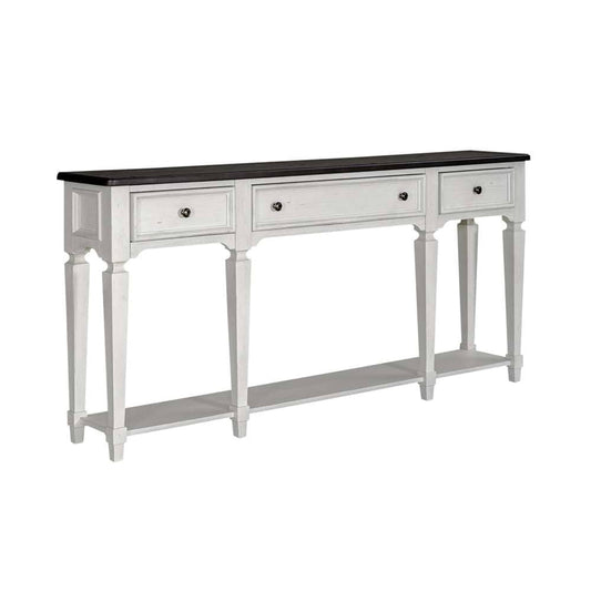 Henry & Mason - Madeline Meadows 72 Inch Hall Table in Wirebrushed White with Charcoal Tops - AFA02603 view 2