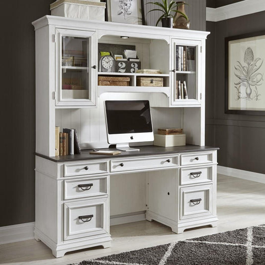 Henry & Mason - Madeline Meadows Complete Desk Set in Wirebrushed White with Charcoal Tops - AFA02647 view 2