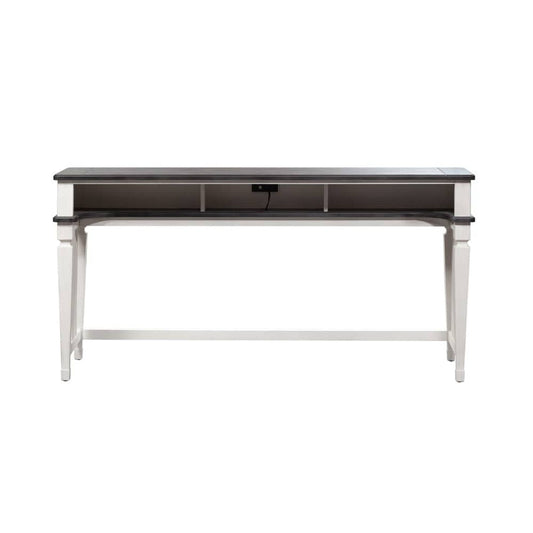Henry & Mason - Madeline Meadows Console Bar Table in Wirebrushed White with Charcoal Tops - AFA02659 view 2