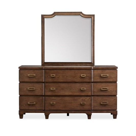 Henry & Mason - Maple Mill Spiced Rum Drawer Dresser With Shaped Mirror - AFA01391 view 2