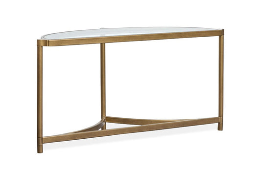 Henry & Mason - Marlowe Aged Brass And Volakas Classic Demilune Sofa Table - AFA00864 view 2
