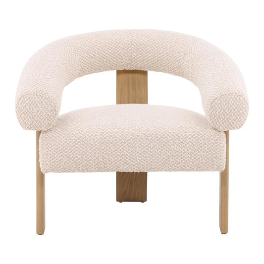 Henry & Mason - Mathias Ash Wood Occasional Chair in Cream Boucle Fabric - DV7470 veiw 2