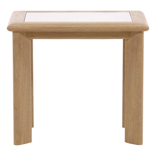 Henry & Mason - Maynard Mindi Wood (White Cedar) Side Table with Glass Inset Top - DV7109 veiw 2