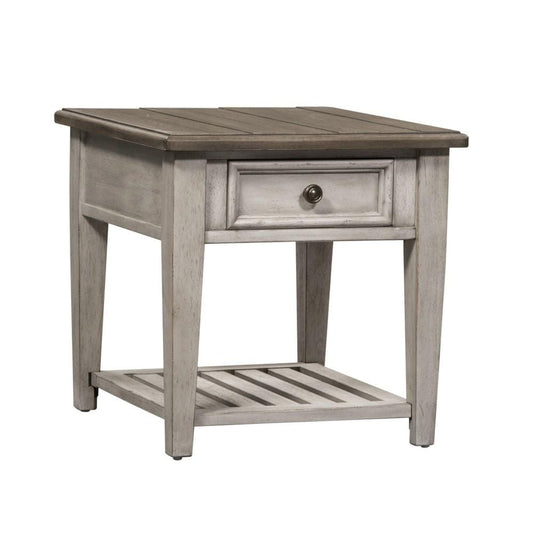 Henry & Mason - Midland Drawer End Table in Antique White with Tobacco Tops - AFA03906 view 2