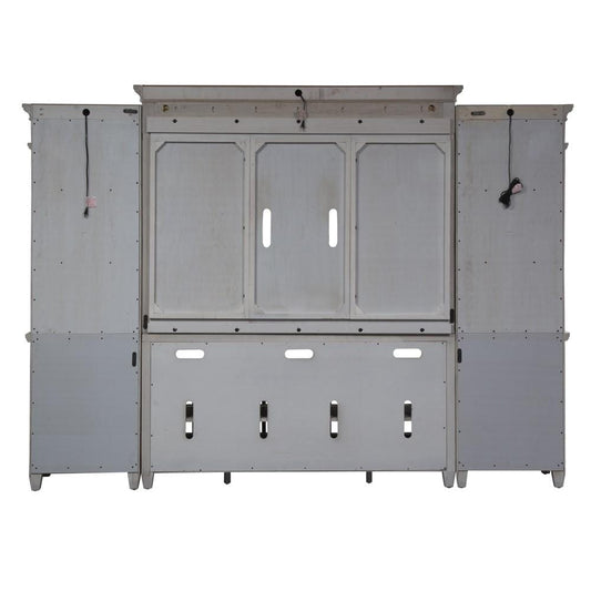 Henry & Mason - Midland Entertainment Center with Piers in Antique White with Tobacco Tops - AFA03901 view 2