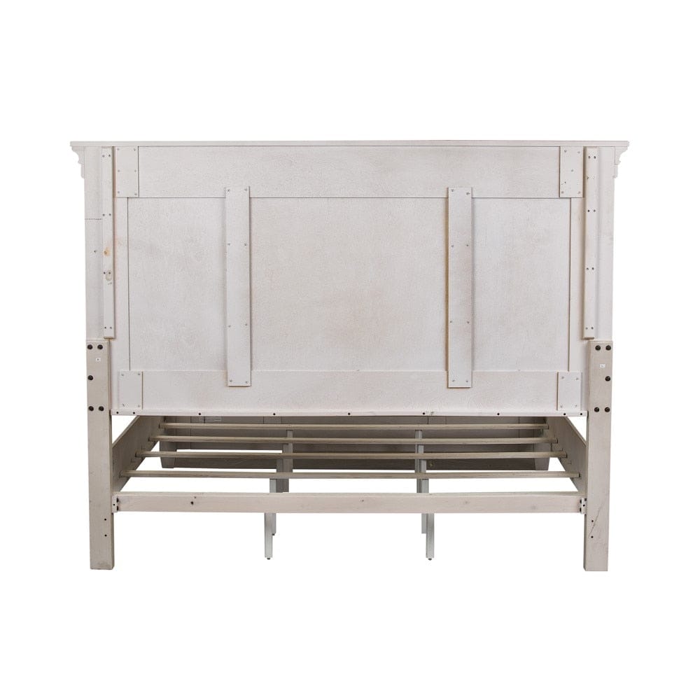 Henry & Mason - Midland Queen Panel Bed in Antique White with Tobacco Tops - AFA03895 view 6