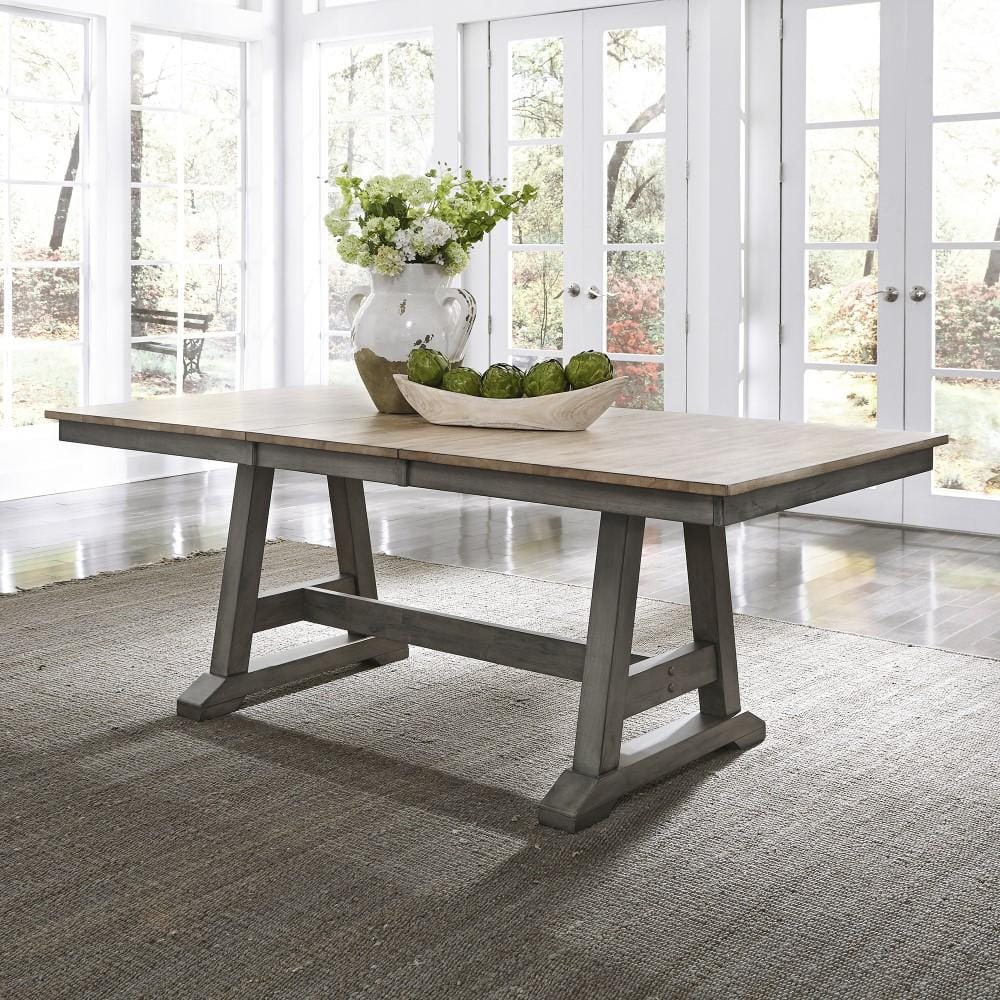 Henry & Mason - Miller Ranch 6 Piece Trestle Table Set in Gray & Sandstone - AFA03252 view 11
