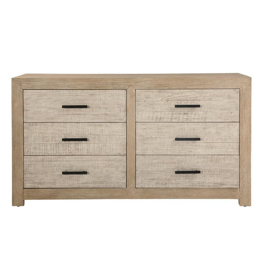 Henry & Mason - Niva Solid Pine Wood 6 Drawer Double Dresser in Light Warm Wash Finish - DV7202 veiw 2