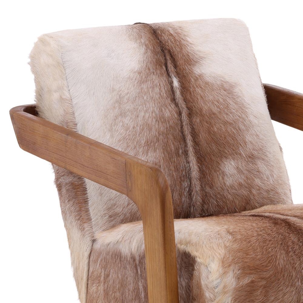 Henry & Mason - Palmer Teak and Goat Hide Occasional Chair Brown - DV7039 veiw 5