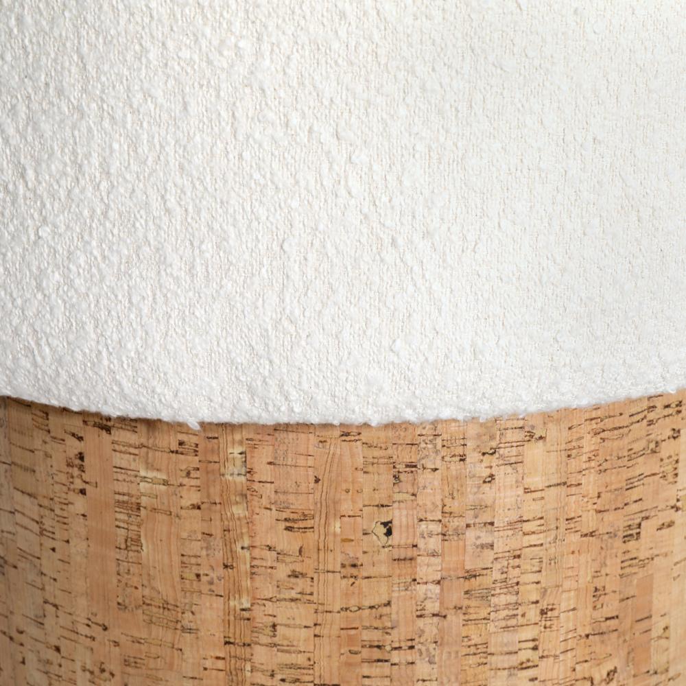 Henry & Mason - Pangoy Natural Acacia Wood Stool with Cream Boucle Fabric - DV7525 veiw 2