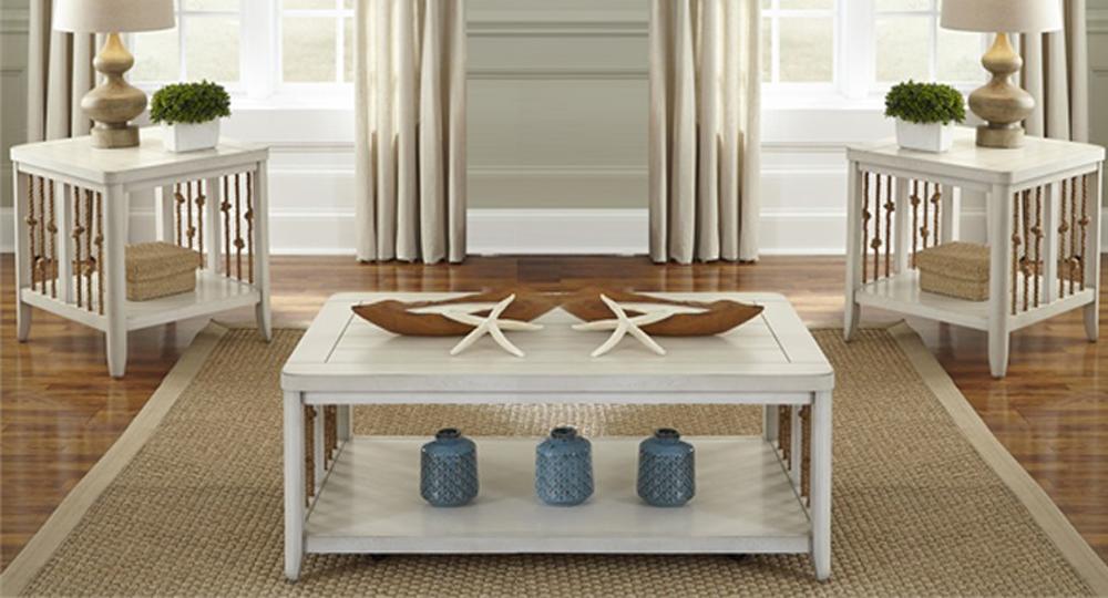 Henry & Mason - Pier Front 3 Piece Set (1 Cocktail & 2 End Tables) in White - AFA02836 view 1