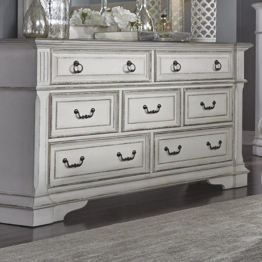 Henry & Mason - Priory Garden 7 Drawer Dresser in Antique White & Weathered Brown - AFA02966 view 2