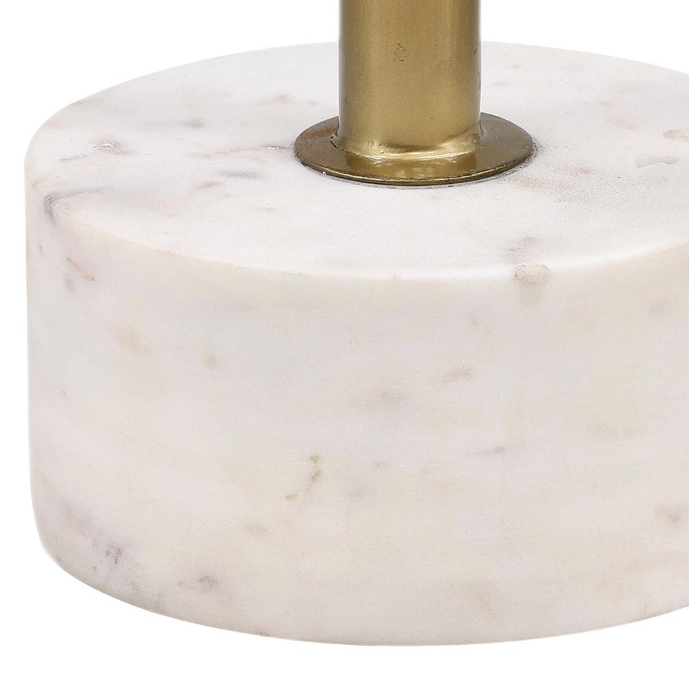 Henry & Mason - Raquel Iron End Table in Antique Brass with White Marble Top and Base - DV7481 veiw 3