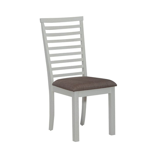 Henry & Mason - River Cove Uph Ladder Back Side Chair in Textured White with Carbon Gray Tops - AFA01644 view 2