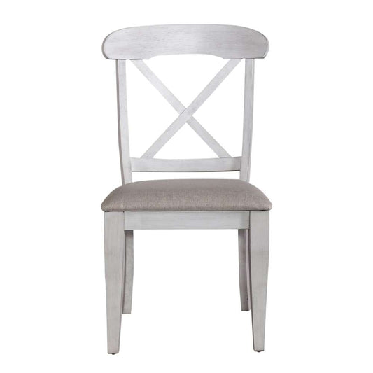 Henry & Mason - Sea Key Uph X Back Side Chair (RTA) (Set of 2) in Antique White with Weathered Pine - AFA02316 view 2