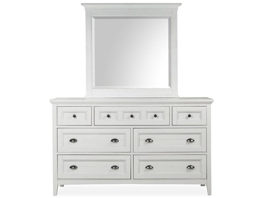 Henry & Mason - Seabrook Chalk White And Dovetail Grey Drawer Dresser With Landscape Mirror - AFA00984 view 2