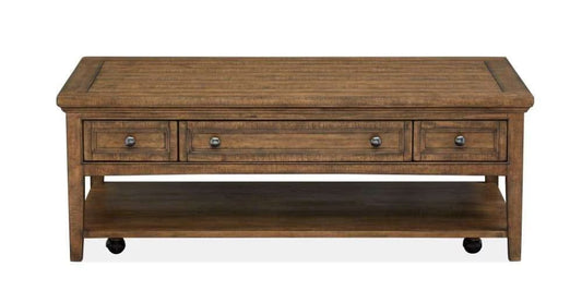 Henry & Mason - Silver Dune Rectangular Cocktail Table with Casters in Toasted Nutmeg - AFA00701 view 2
