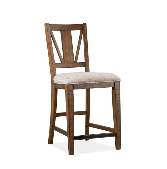 Henry & Mason - Silver Dune Wood Counter Chair w/Upholstered Seat (Set of 2) KD - AFA00744 view 2