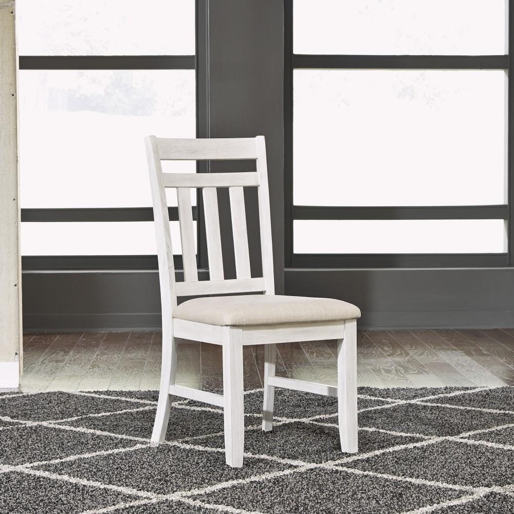 Henry & Mason - Springdale 5 Piece Rectangular Table Set in Soft White Wash with Wirebrushed Gray Tops - AFA01551 view 2