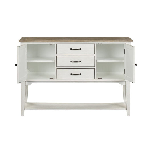 Henry & Mason - Springdale Server in Soft White Wash with Wirebrushed Gray Tops - AFA01553 view 2