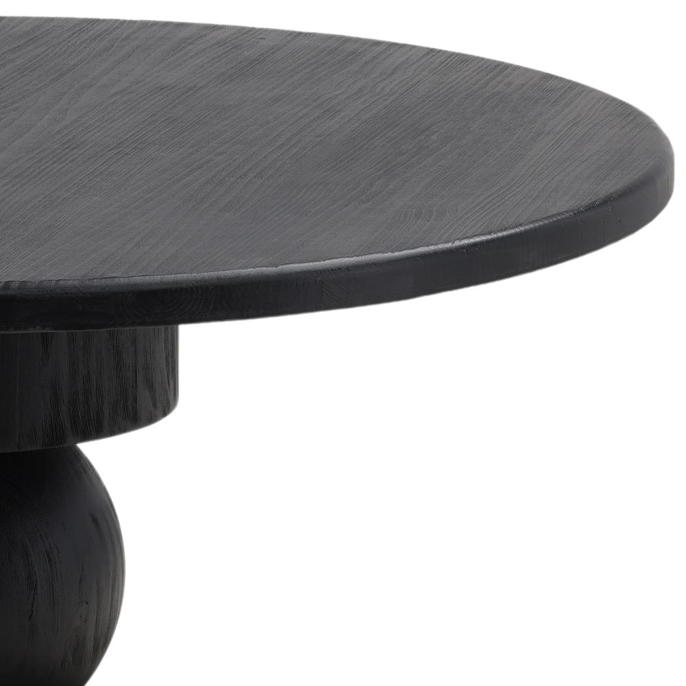 Henry & Mason - Stevie 52in Round Reclaimed Pine Wood Dining Table in Matte Black - DV7458 veiw 4