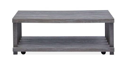 Henry & Mason - Stonevale Rectangular Cocktail Table with Casters in Weathered Gravel - AFA00236 view 2