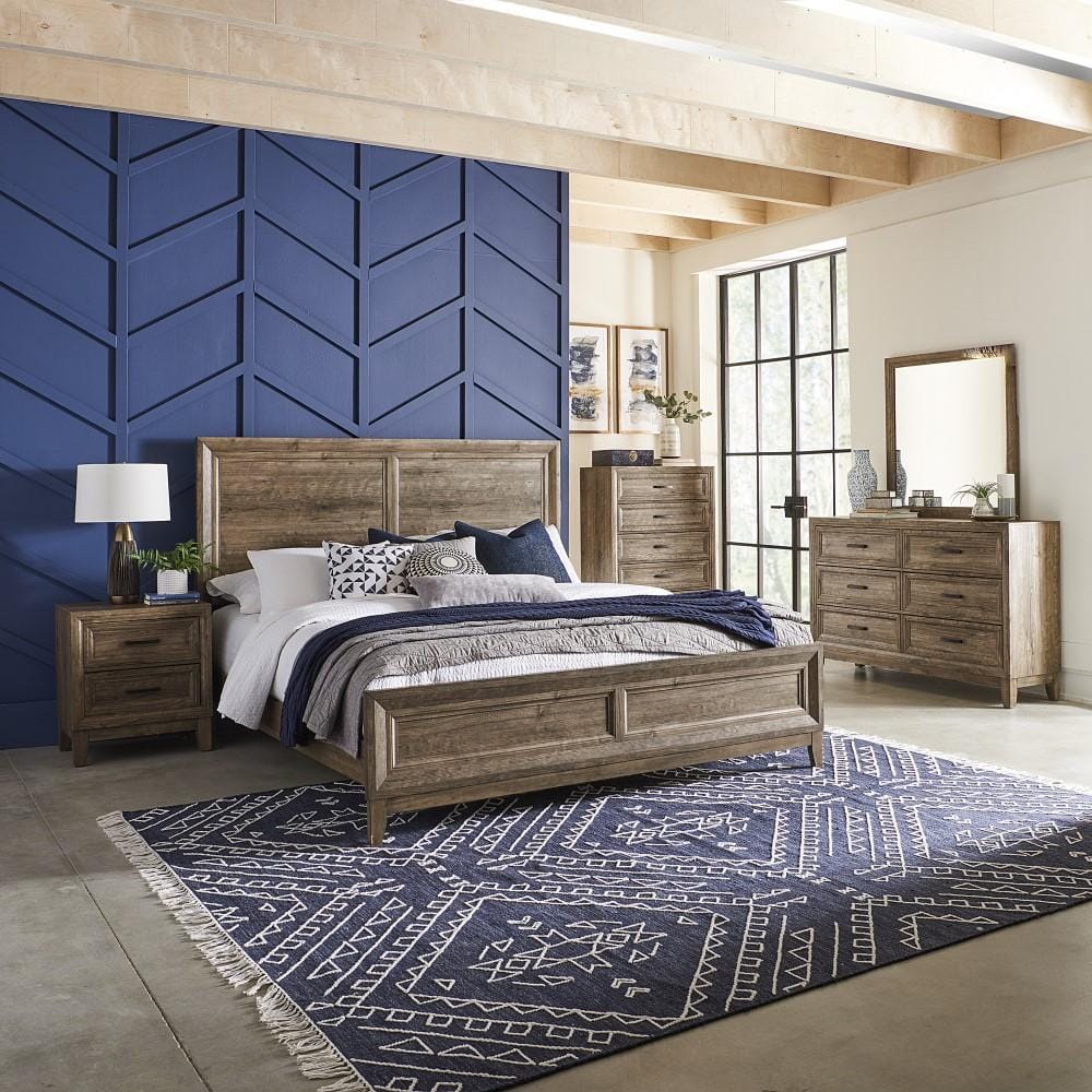 Henry & Mason - Summit Peak King Panel Bed, Dresser & Mirror, Chest, Night Stand in Cobblestone - AFA02514 view 1