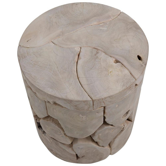Henry & Mason - Tanzie Round Bleached Teak Wood Side Table - DV7882 veiw 2