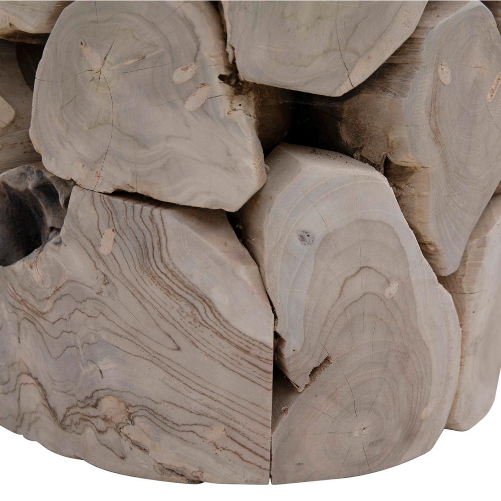 Henry & Mason - Tanzie Round Bleached Teak Wood Side Table - DV7882 veiw 4
