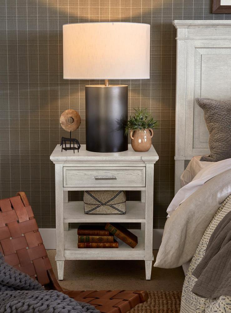 Henry & Mason - TaupeSilv Blend Open Nightstand - AFA00654 view 3