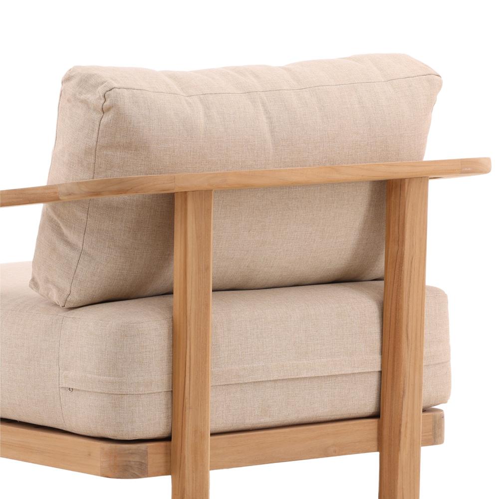 Henry & Mason - Terisin Natural Teak Wood Outdoor Chair with Sand Linen Fabric - DV7665 veiw 5