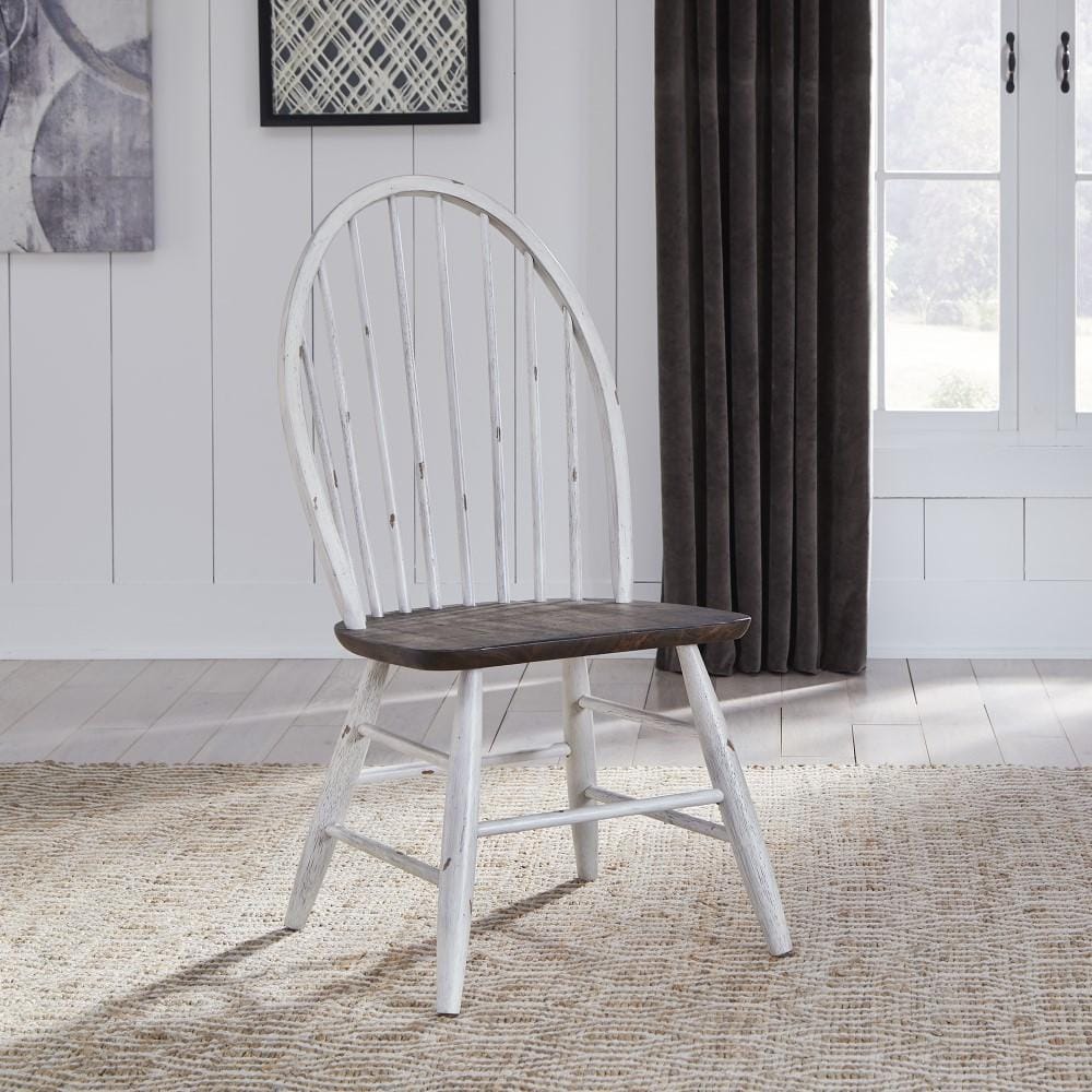Henry & Mason - The Grange 7 Piece Trestle Table Set in Two Tone White with Wood Tone Tops - AFA01495 view 3