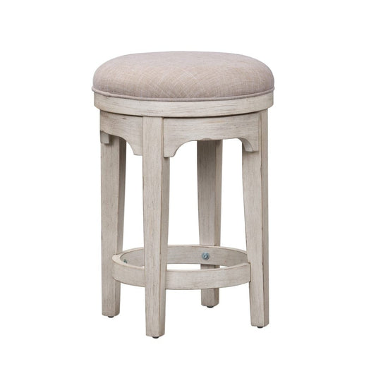 Henry & Mason - The Grange Modern Grange Console Swivel Stool in Antique White with Chestnut Tops - AFA03335 view 2