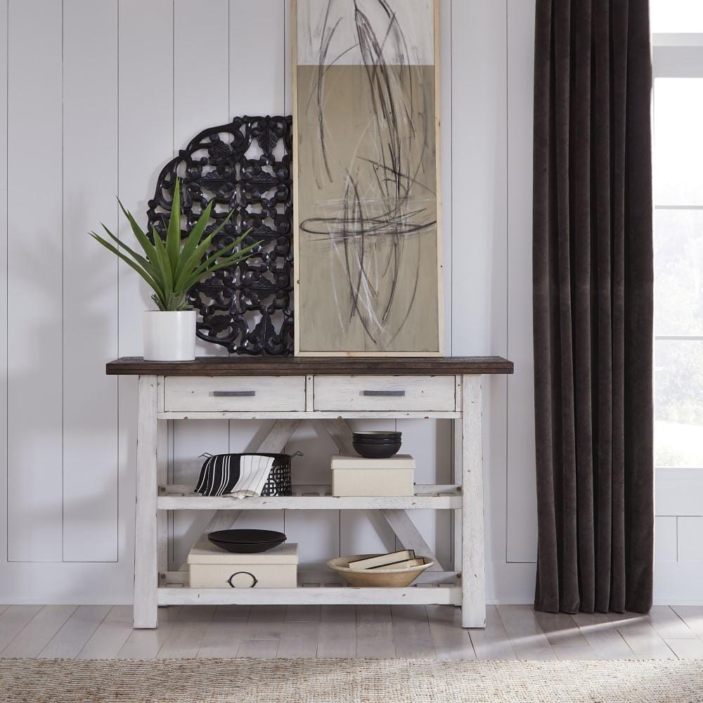 Henry & Mason - The Grange Server in Two Tone White with Wood Tone Tops - AFA01499 view 1